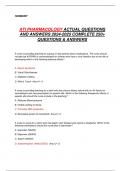 ATI PHARMACOLOGY ACTUAL QUESTIONS  AND ANSWERS 2024-2025 COMPLETE 250+  QUESTIONS & ANSWERS