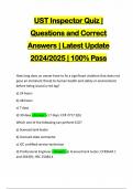 UST Inspector Quiz | Questions and Correct Answers | Latest Update 2024/2025 | 100% Pass