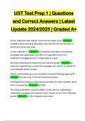 UST Test Prep 1 | Questions and Correct Answers | Latest Update 2024/2025 | Graded A+