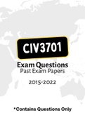 CIV3701 - Exam Revision Questions (2015-2022)