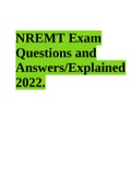 NREMT Exam Questions and Answers Latest 2022