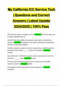 My California ICC Service Tech | Questions and Correct Answers | Latest Update 2024/2025 | 100% Pass