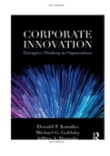 Corporate Innovation 1st Edition Kuratko Test Bank