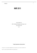 Other NR 511 Week 8 Reflection|Week 8 Reflection NR511 Differential Diagnosis and Primary Care. After careful review of the clinical encounter summary, I was able to identify gaps in types of patients I have seen during my clinical rotation. In my clinica