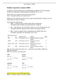 Uitgebreide aantekening van hoorcollege 1 MVDA - Multiple regression analysis (MRA)