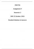 FIN3704 Assignment 5  (Detailed Answers) Semester 2 Due 15 October 2024