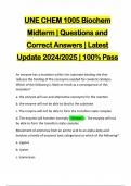 UNE CHEM 1005 Biochem Midterm | Questions and Correct Answers | Latest Update 2024/2025 | 100% Pass