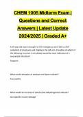 CHEM 1005 Midterm Exam | Questions and Correct Answers | Latest Update 2024/2025 | Graded A+