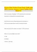 Private Pilot Written Exam Study Guide with 100% Correct Answers | Latest Update 2024 | Rated A+