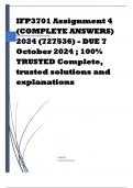 IFP3701 Assignment 4 (COMPLETE ANSWERS) 2024 (727536) - DUE 7 October 2024 ; 100% TRUSTED Complete, trusted solutions and explanations.