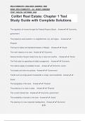 Colibri Real Estate: Chapter 1 Test Study Guide with Complete Solutions