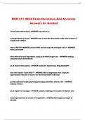 NUR 211 HESI Exam Questions And Accurate Answers A+ Graded