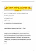 RAC Sample Test 2024 | 100 Questions with 100% Correct Answers | Verified | Latest Update | Graded A+