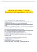 Lehninger Biochemistry Chapter 2 Questions And Answers Latest Top Score.