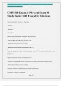 CMN 568 Exam 2- Physical Exam #1 Study Guide with Complete Solutions