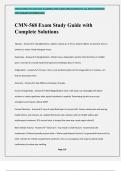 CMN-568 Exam Study Guide with Complete Solutions