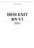 HESI EXIT RN 2021 V1 (100% CORRECT; VERIFIED & GRADED A+)