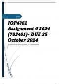 IOP4862 Assignment 6 2024 (783461)- DUE 25 October 2024