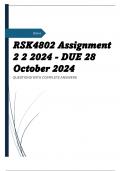 RSK4802 Assignment 2 2 2024 - DUE 28 October 2024