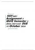 HSY2601 Assignment 5 QUIZ Semester 2 2024 (567122)- DUE 19 October 2024