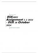 RSK4802 Assignment 2 2 2024 - DUE 28 October 2024