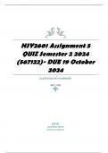 HSY2601 Assignment 5 QUIZ Semester 2 2024 (567122)- DUE 19 October 2024