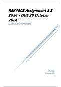 RSK4802 Assignment 2 2 2024 - DUE 28 October 2024