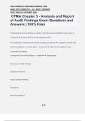 CPMA Chapter 5 - Analysis and Report of Audit Findings Exam Questions and Answers | 100% Pass