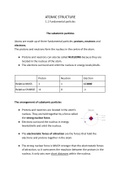 A Level Chemistry Atomic Structure Notes