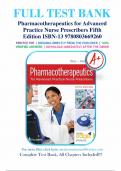 Test Bank for Pharmacotherapeutics for Advanced Practice Nurse Prescribers 5th Edition by Teri Moser Woo & Marylou V. Robinson