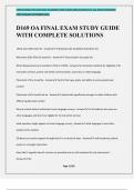 D169 OA FINAL EXAM STUDY GUIDE WITH COMPLETE SOLUTIONS