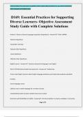 D169: Essential Practices for Supporting Diverse Learners- Objective Assessment Study Guide with Complete Solutions