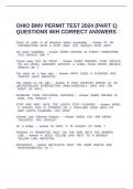 OHIO BMV PERMIT TEST 2024 (PART 1) QUESTIONS WIH CORRECT ANSWERS.