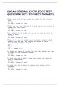 OHSAA GENERAL KNOWLEDGE TEST QUESTIONS WITH CORRECT ANSWERS.