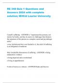 RE 348 Quiz 1 Questions and Answers 2024 with complete solution; Wilfrid Laurier University