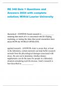 RE 348 Quiz 1 Questions and Answers 2024 with complete solution; Wilfrid Laurier University