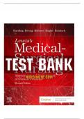 TEST BANK - LEWIS'S MEDICAL SURGICAL NURSING (11TH EDITION BY HAR DING) ALL CHAPTERS | BRAND NEW| A GUIDE