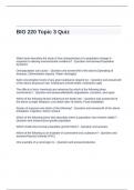 BIO 220 Topic 3 Quiz Questions and Answers