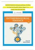 SOLUTION MANUAL For Entrepreneurial Finance, 7th Edition 	 by J. Chris Leach, Ronald W. Melicher, Chapters 1 - 16, 