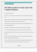 FSC100 Exam Review Study Guide with Complete Solutions