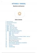 Question bank for HTHSCI 1H06A: 1600 questions, all graded A+, 100% CORRECT ANSWERS