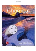 Introduction to Chemistry 5th Edition Bauer Test Bank  | Guide A+|Instant Download