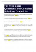 Tax Prep Basic Questions and Complete Solutions Graded A+