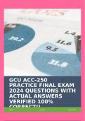 GCU ACC-250 PRACTICE FINAL EXAM 2024 QUESTIONS WITH ACTUAL ANSWERS VERIFIED 100% CORRECT!!