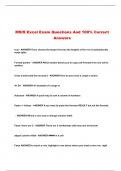 MSIS Excel Exam Questions And 100% Correct Answers