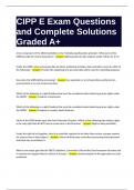 CIPP E Exam Questions and Complete Solutions Graded A+