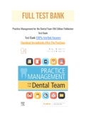 Practice Management for the Dental Team 8th Edition Finkbeiner Test Bank