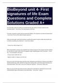 BioBeyond unit 4- First signatures of life Exam Questions and Complete Solutions Graded A+