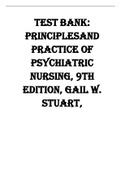 TEST BANK: PRINCIPLES AND PRACTICE OF PSYCHIATRIC NURSING, 9TH EDITION, GAIL W. STUART