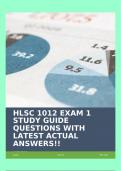 HLSC 1012 EXAM 1 STUDY GUIDE QUESTIONS WITH LATEST ACTUAL ANSWERS!!